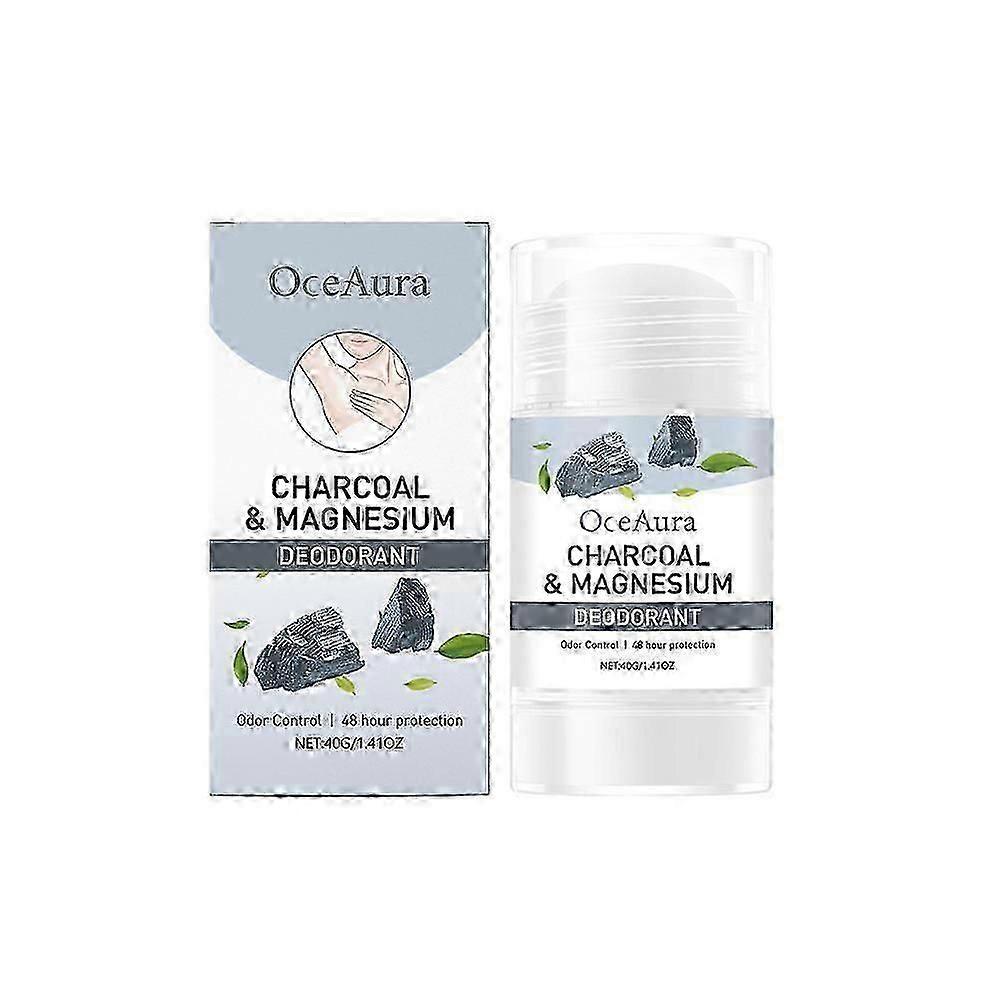 Holzkohle & Magnesium Deodorant - 48H Geruchskontrolle & Schweißmanagement, Natürlicher Achselschutz 40g