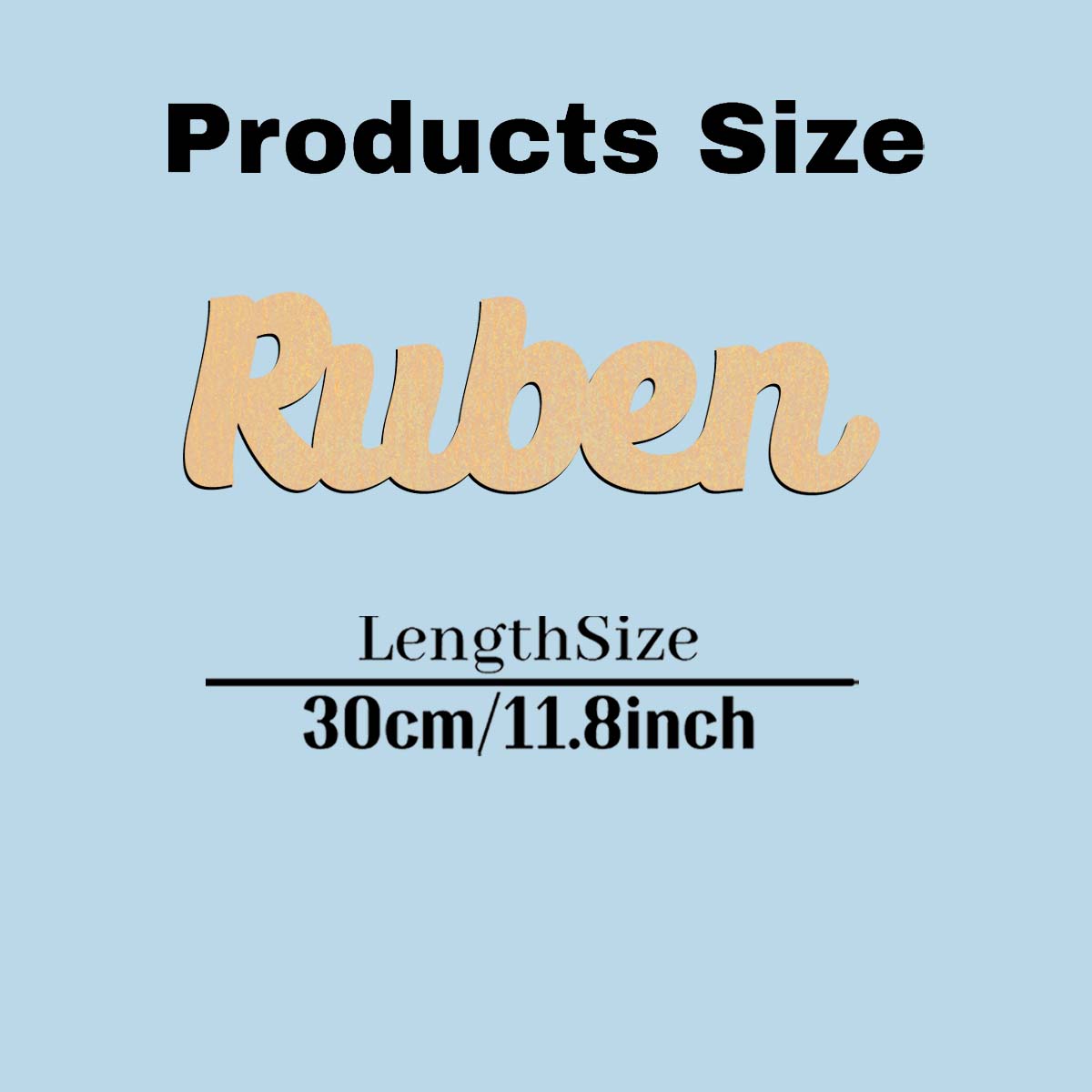 

1pc Diy Ruben example Customized Letter Wooden Decor Laser-Cut Sign Wooden Sign Unique Bedroom Decor S30cmLength