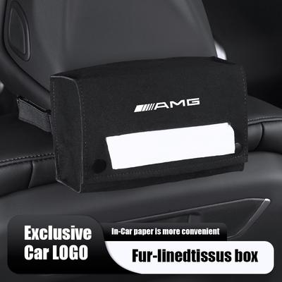 1pc Car Tissue Storage Box Paper Towel Organizer Bag Accessories For Mercedes Benz AMG A B C E G CLA W211 W203 W204 C260 E300L