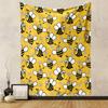 Cute Bumblebee Pattern On Yellow Background Patterned Tapestry Home Decor, Suitable for Bedroom and Living Room, Gift