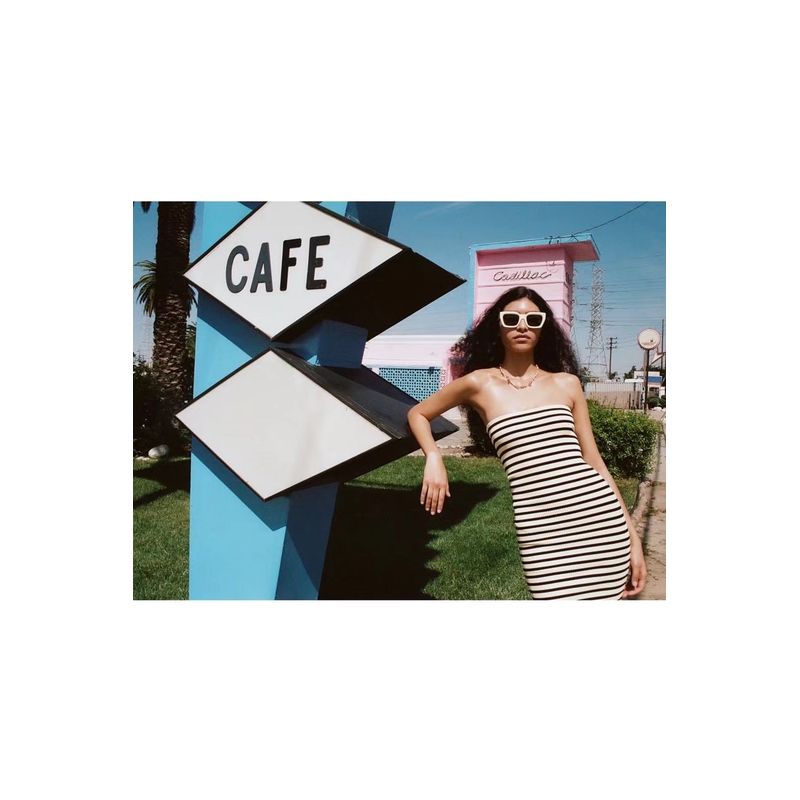 Tube Top Knit Striped Dress