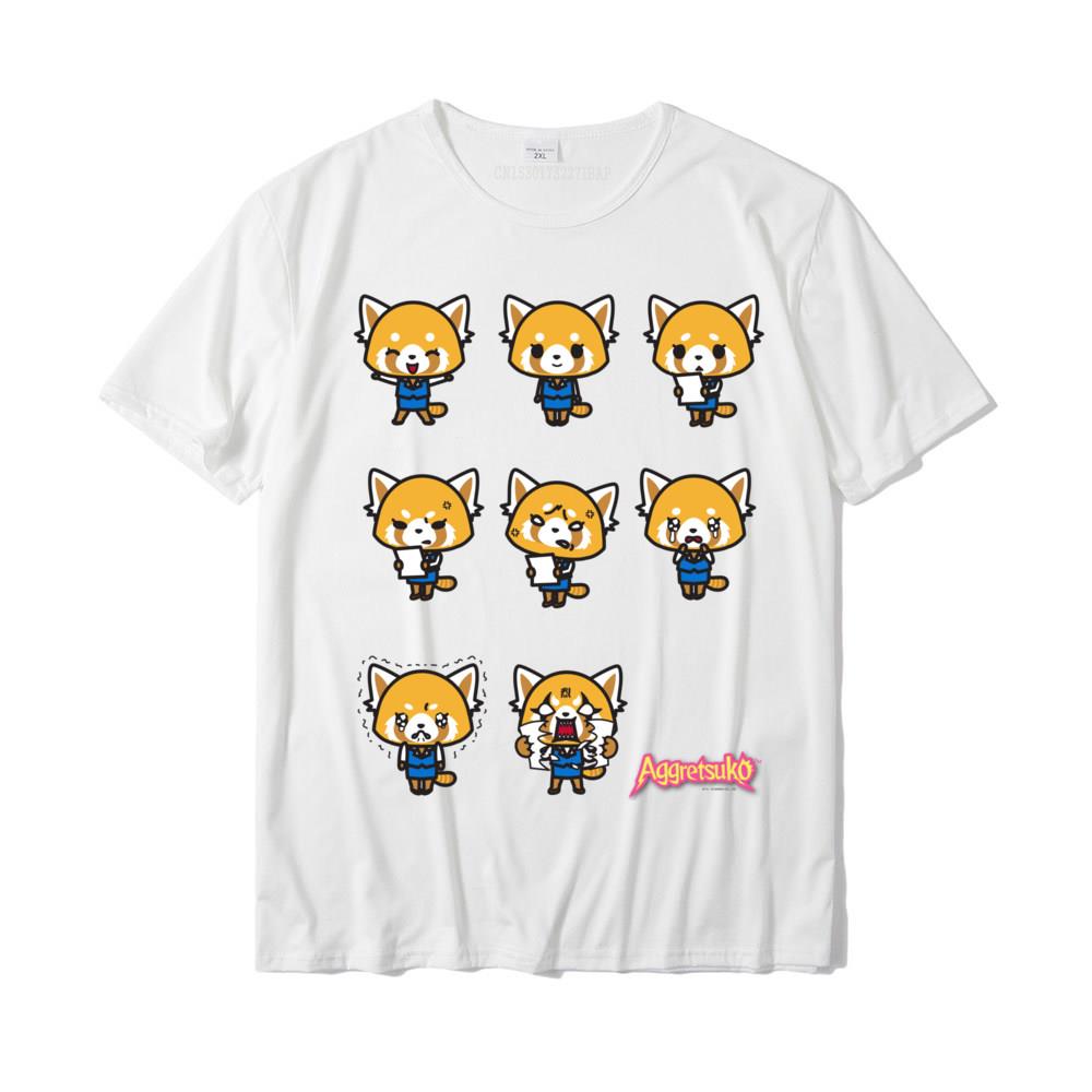 Aggretsuko Umore Attuale Maglietta a Maniche Corte T-Shirt Fitness aderente Cotone di Alta Qualità Top Magliette Europa Per Uomo