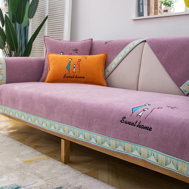 

Подушка для дивана из синели, универсальный нескользящий высококачественный чехол для дивана Four Seasons, скандинавская простая подушка, легкий роскошный чехол, полотенце 70*70CM