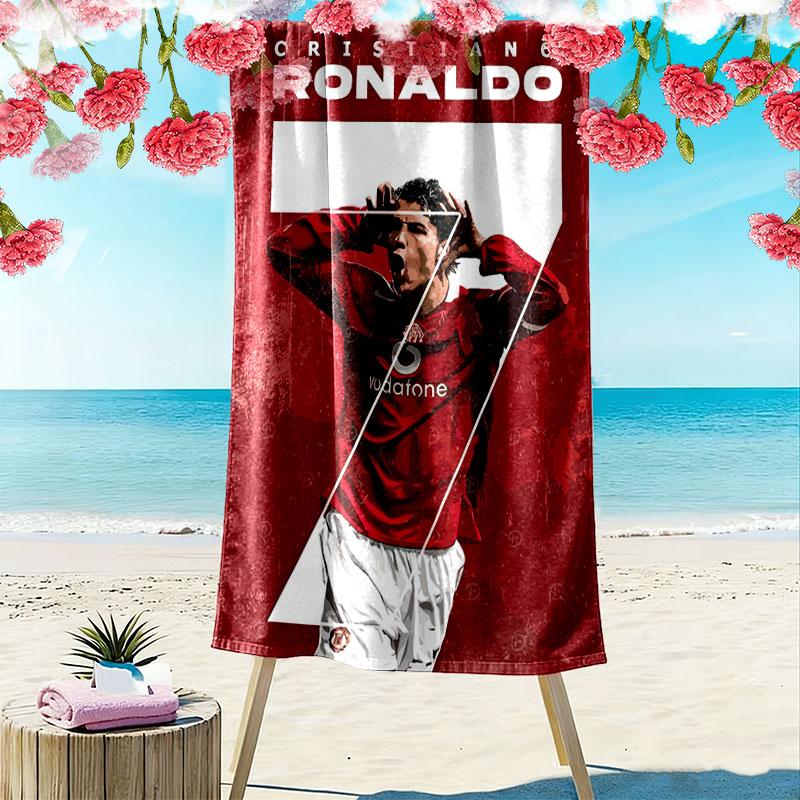 Manchester United Aufdruck Strandtuch, Großes Weiches Schnelltrocknendes Handtuch für Strand Camping Schwimmen