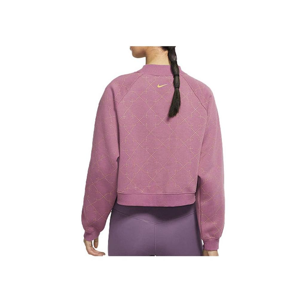 Nike Fleece-Lined Casual Sport Short Pullover Sweatshirt Women Tops Purple-Red DM7281-507