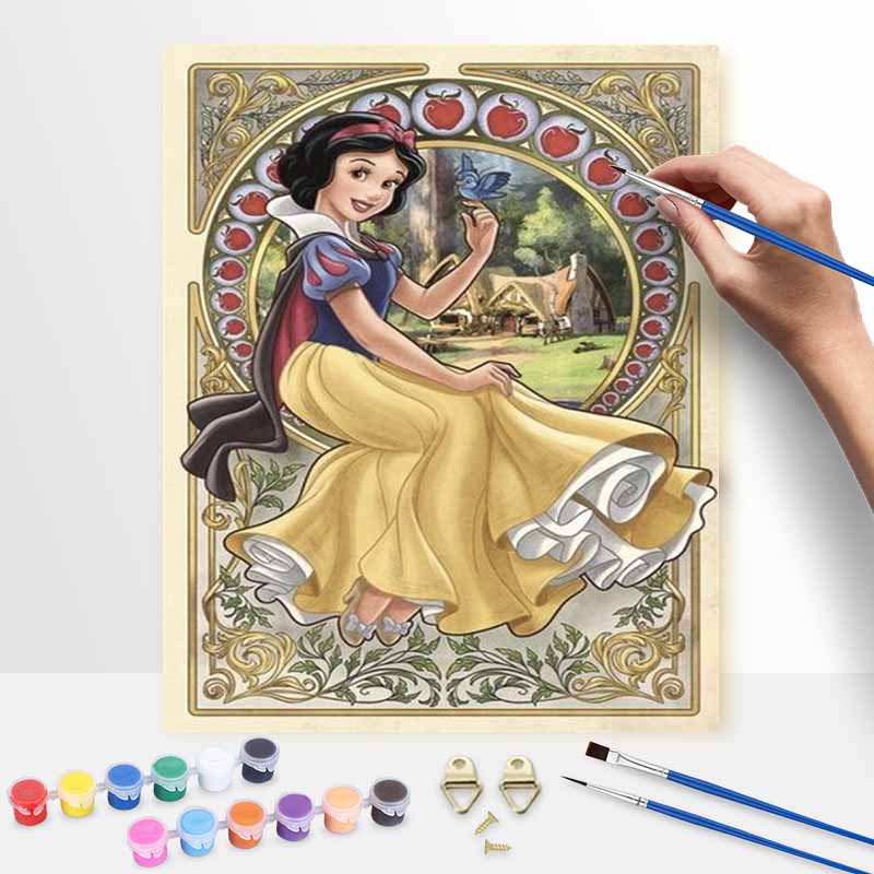 Disney Snow White Oil Paint by Numbers Painting Kit Handmade Diy Home Decoration Gift. 86 Characters