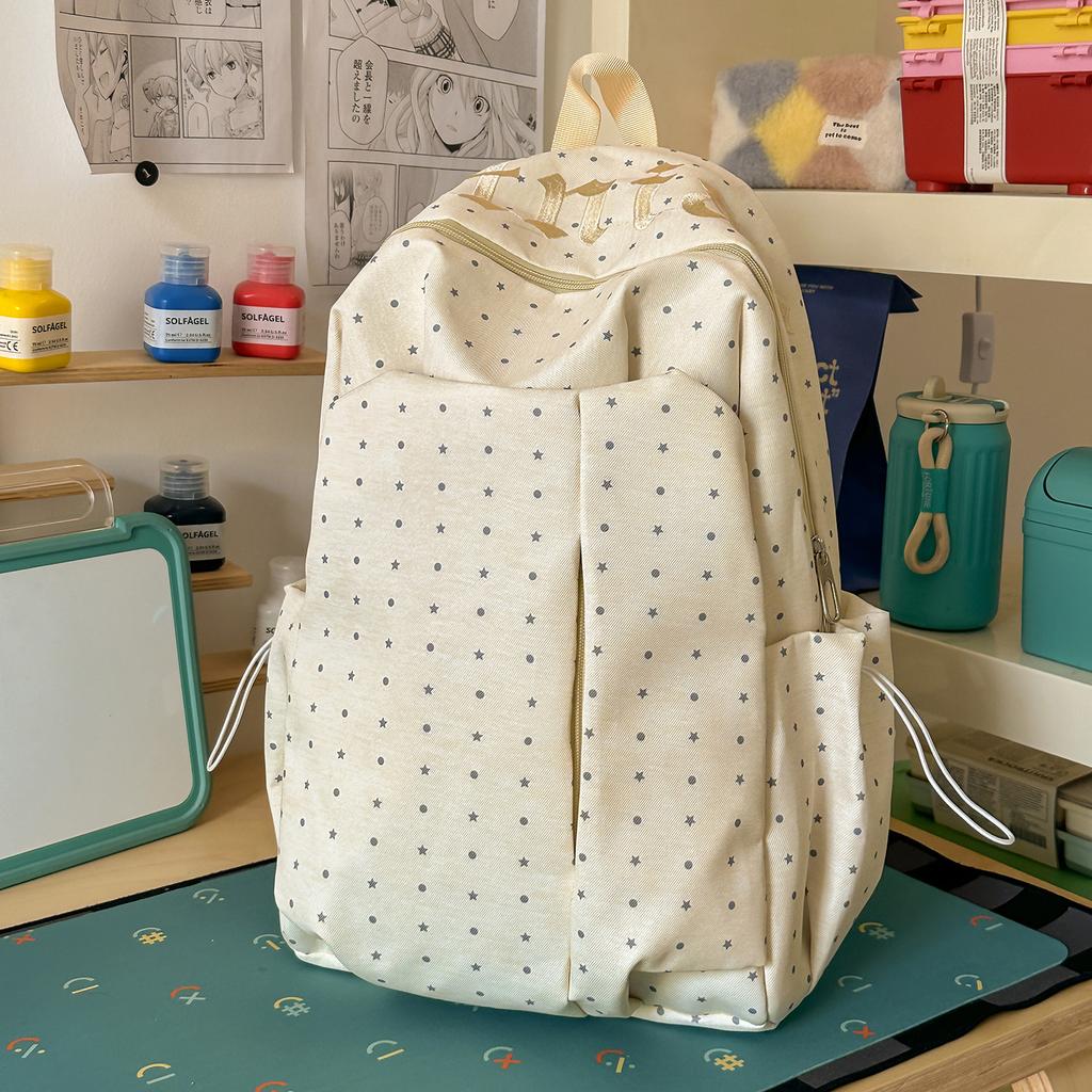 Schoolbag Polka Dot Japanese Ins Versatile Travel Backpack Small Female Student Lightweight High Value Research Backpack Small School Bag