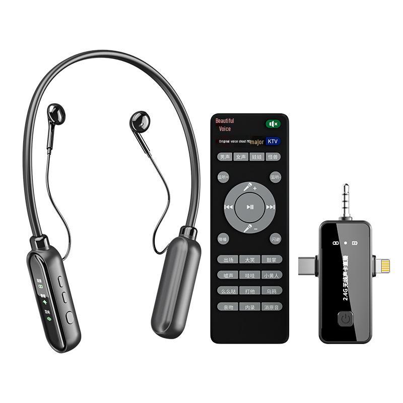 High-Quality Bluetooth Neckband Earphone & Mic with Noise Reduction for Live Broadcast & Singing