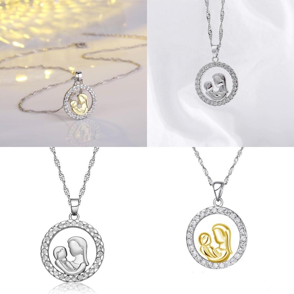 Exquisite Fashionable Copper Zirconia Round Pendant Necklace For Stylish Mothers On Special Occasions