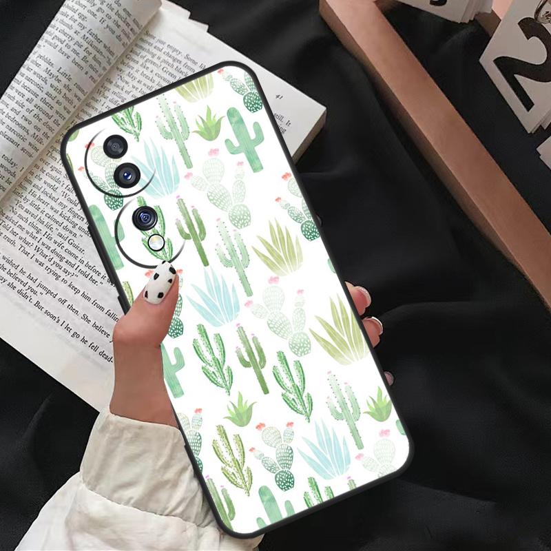 Cactus Pattern Case For Honor X8 X9 X7 X6 a 8X 9X X9a Cover For Honor Magic 5 Pro 10 50 70 90 Lite Coque