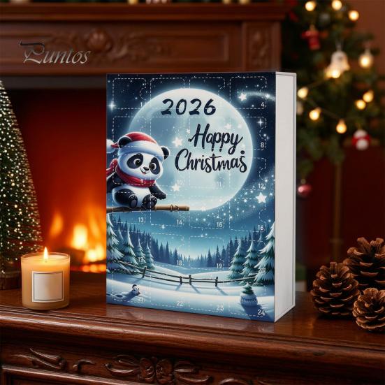 Panda Ornament Collection 2D Acrylic Cute Ornaments Advent Calendar, 24 Days Christmas Hanging Pendants Countdown Collectible for Holiday Decor Unique