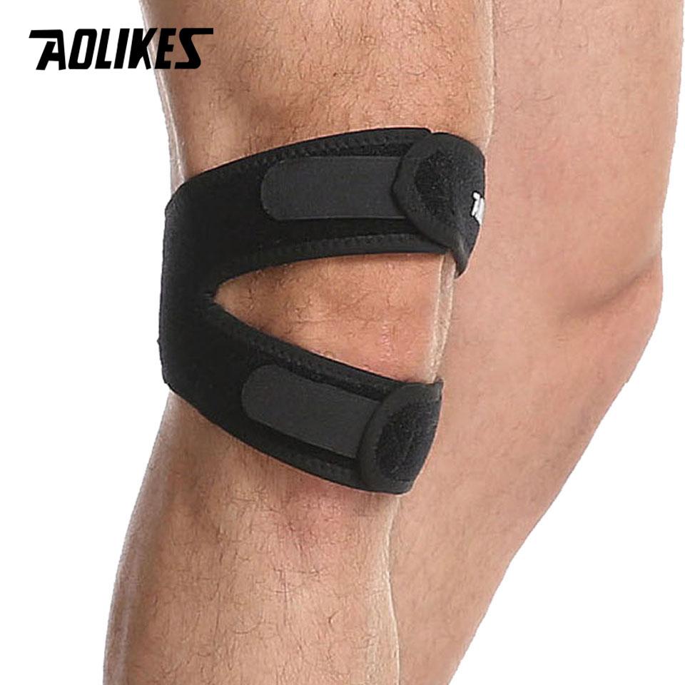 Aolikes Elastic Knee Support Sleeve with Hole for Basketball Tennis Cycling Pressurized Wrap Brace Kneepad