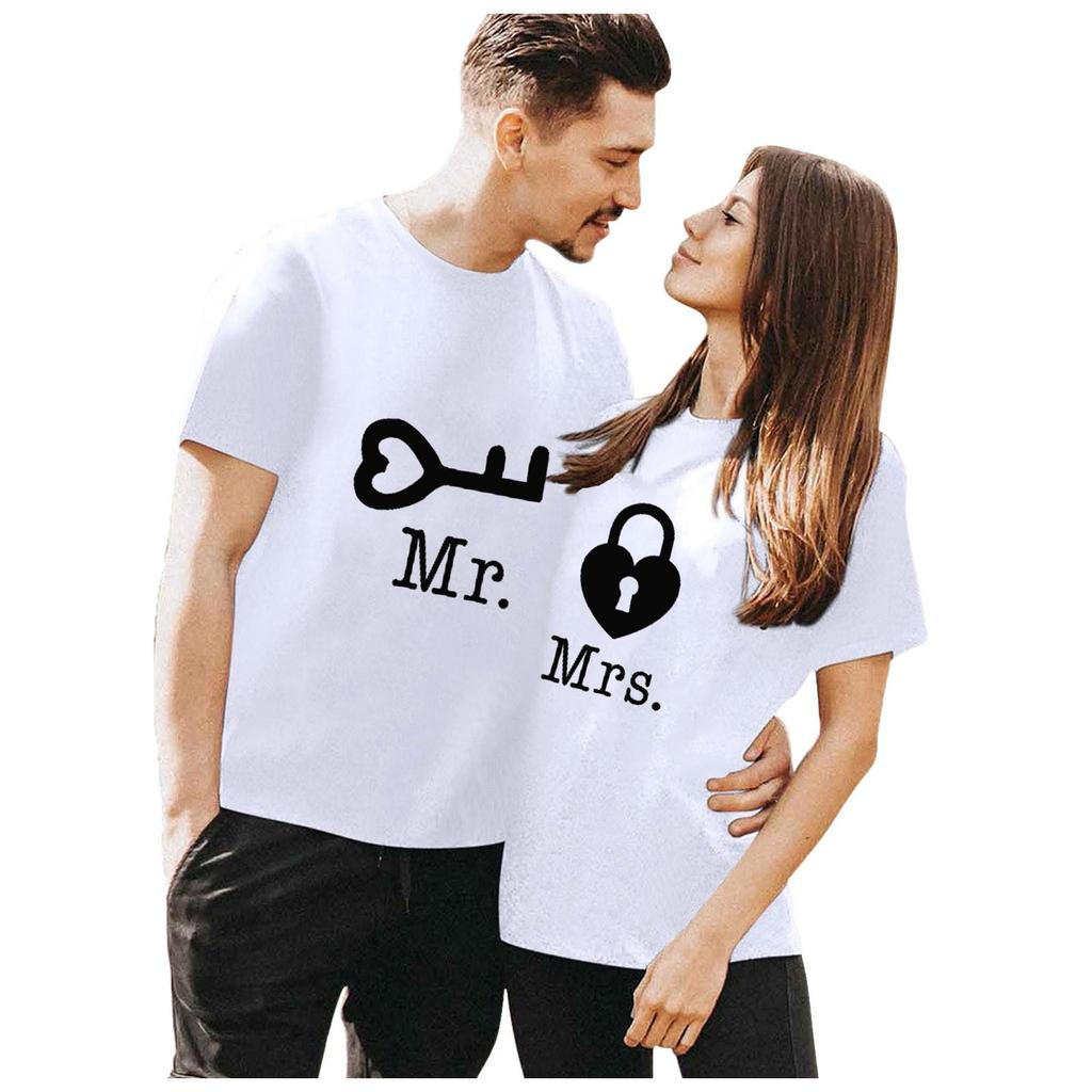 Men Valentine's Day Heart Printed Short Sleeve Tops Blouse T-Shirt