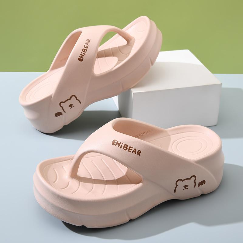 

Fashion Women Beach Flip Flops Summer Platform Shoes Soft EVA Girls Home Street Slippers Cute Cartoon Style Female House Floor Slides 35-36 розовый