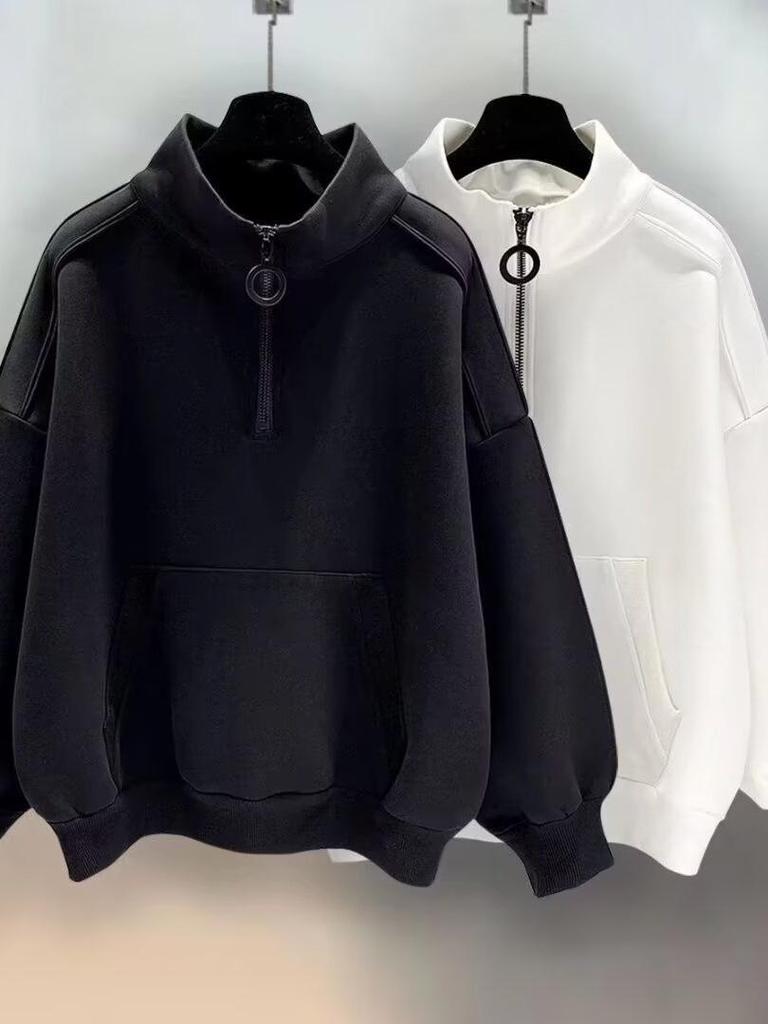 2025 H/W Unisex Kapuzenpullover mit halbem Reißverschluss und langen Ärmeln - Trendig, Vielseitig, Lockeres Freizeit-Oberteil