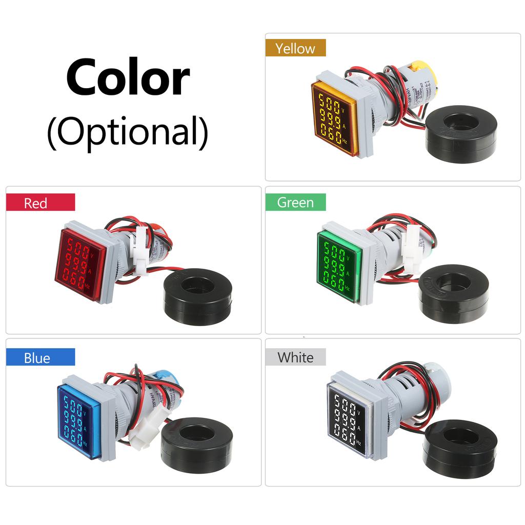 Mini Square Digital Voltammeter Voltammeter Ammeter Voltmeter Cymometer Three LED Display Voltage
