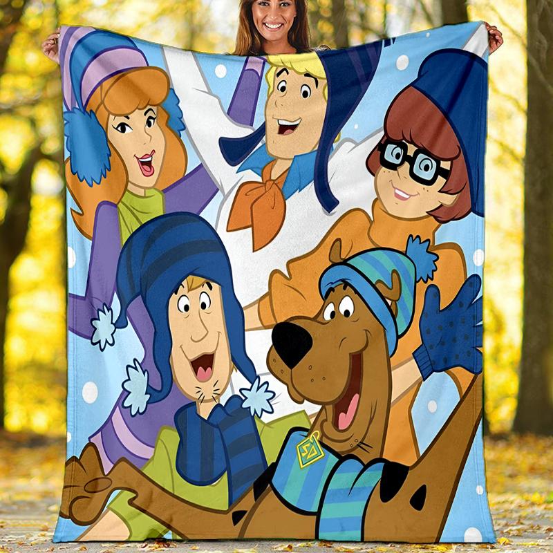 Pătură Imprimată cu Tema Scoobydoo Perfectă Pentru Canapea Pat Călătorie Utilizare în Aer Liber Lavabilă la Mașină Confortabilă Durabilă