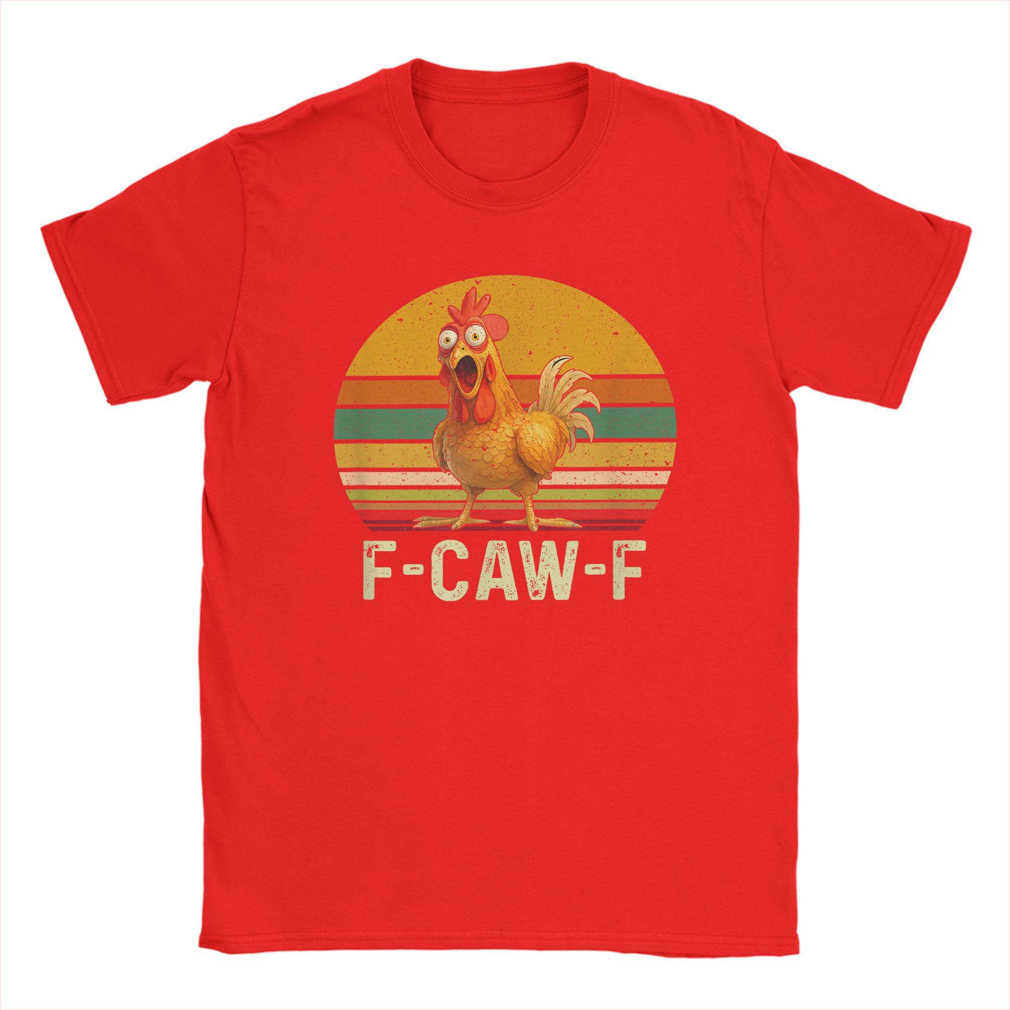 

Novelty Funny F-Caw-F Chicken Shirts FCAWF Chicken Vintage T-Shirt T-Shirt Men Round Collar 100% Cotton T Shirt 4XL 5XL Tops S