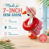 Summer Bikini Desk Goose Outfits, 7 Inch Mini Desktop Goose Clothes with Straw Hat, Sunglasses Swim Ring,Hawaiian Geese Costume