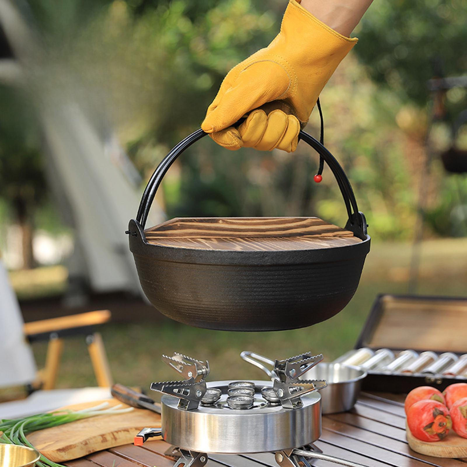 

Чугунная походная кастрюля из голландской печи, многофункциональная прочная подвесная посуда