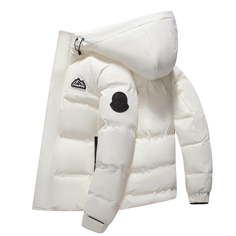 Herren Daunenjacke mit weißen Entendaunen für Herbst und Winter, Outdoor mit Kapuze, winddicht und verdickt, warm, vielseitige Freizeit-Daunenjacke