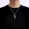 Vintage Ancient Snake Wrapped Cross Ins Retro Europe and America Rap Hip Hop Men and Women Clavicle Chain Stylish Titanium Steel Necklace