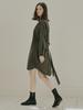 Avang Overfit Shirt Long Sleeve Dress - Khaki