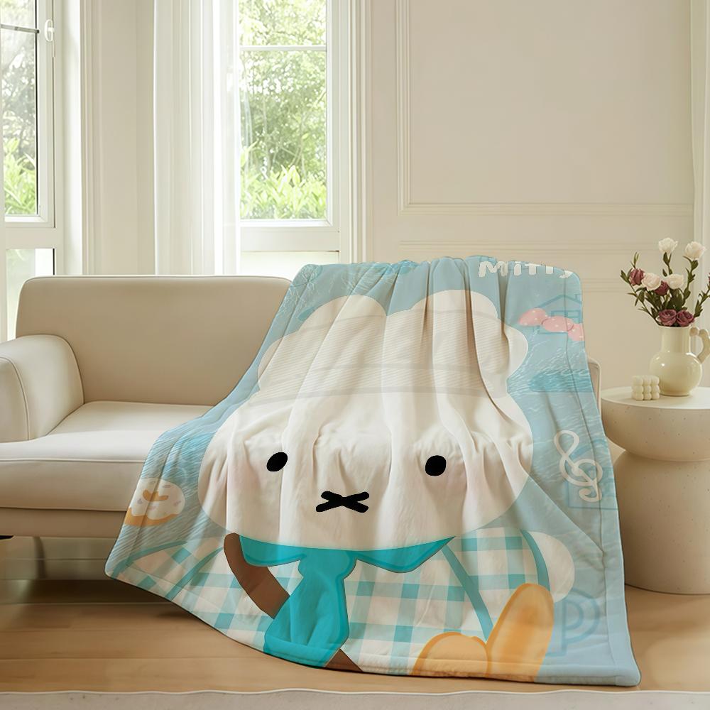 Cartoon cute M-Miffy Blanket Warm Soft Suitable For Bedroom Sofa Bed Living Room Office Travel Camping Gifts