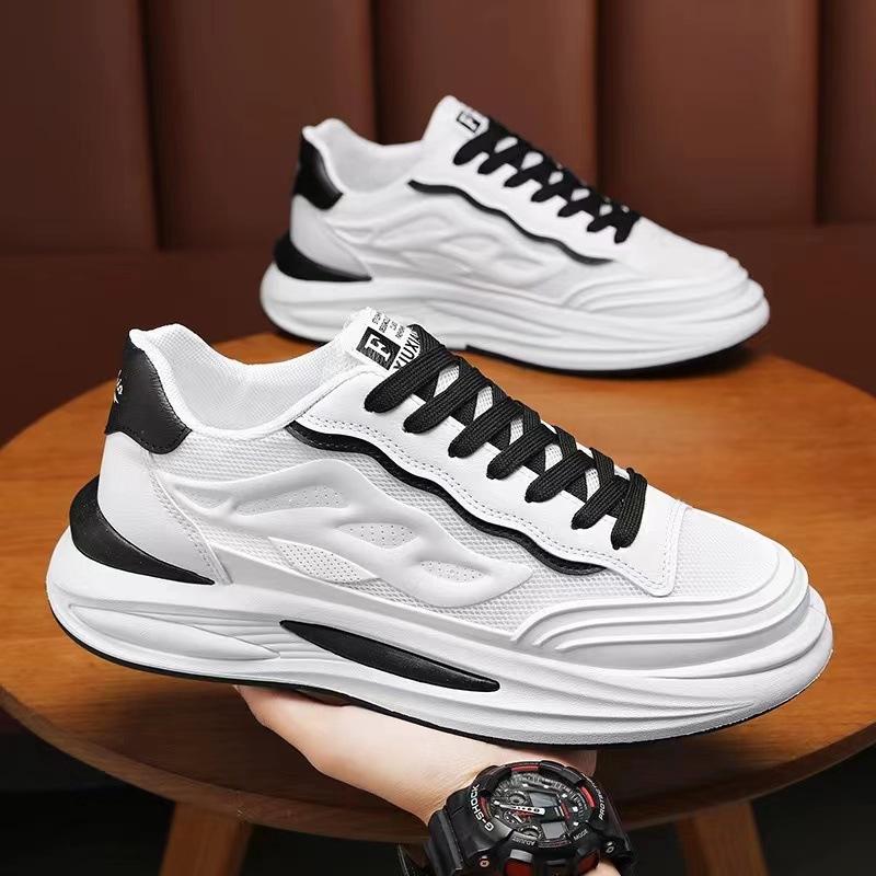 Fashion Men's Shoes Summer Breathable 2024 New Student Sports Running Casual Height Increase Little White Mesh Dad Trendy Shoes
