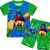 Short Sleeve, Minecraft-Minecraft Print Set, Children'S Short Sleeve Loungewear Set 92693