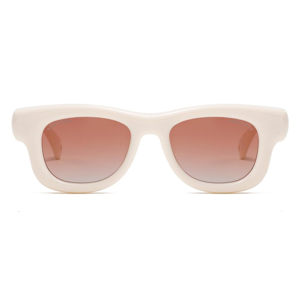 Sheen Kelly Polarized Retro Oval Sunglasses for Men and Vintage Trend Multicolor Chunky Frame Decorative Glasses Women, Eyewear,