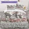 Custom Name Jungle Elephants Waterfall Bedding,Quilt Set Quilt Cover Pillowcase Home Birthday Gift(1 * Duvet Cover + 2 * Pillowcase, Without Core)_lx
