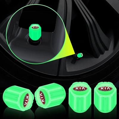 Luminous Car Motorcycle Tire Valve Caps Badge Emblem Styling For Sauer CUB CEED Cerato Forte K8 K900 Optima Picanto RIO VG Ray EV Venga