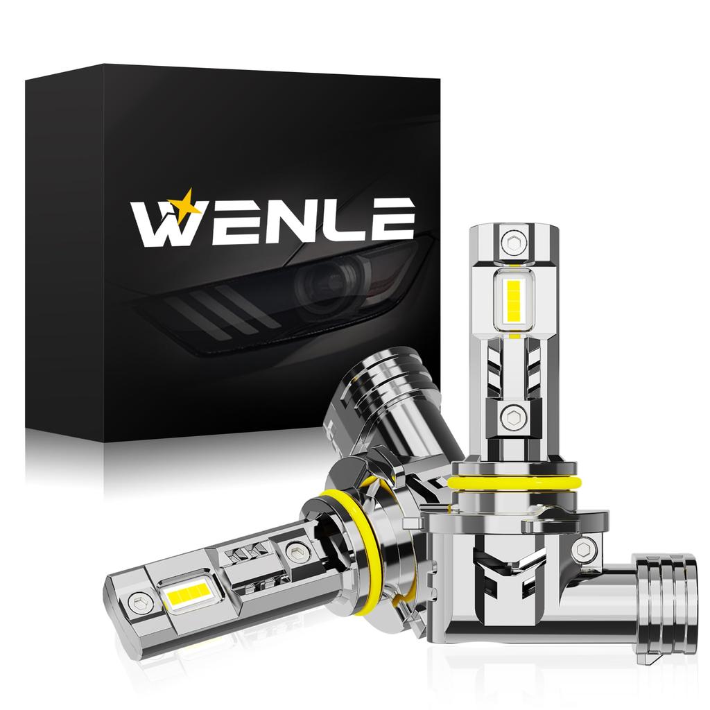 Plated WENLE Super Stealth Compatible LED Headlight Bulb New Vehicle Inspection Compliant Smaller Than Halogen 7 Times Brighter 18000LM 60W White