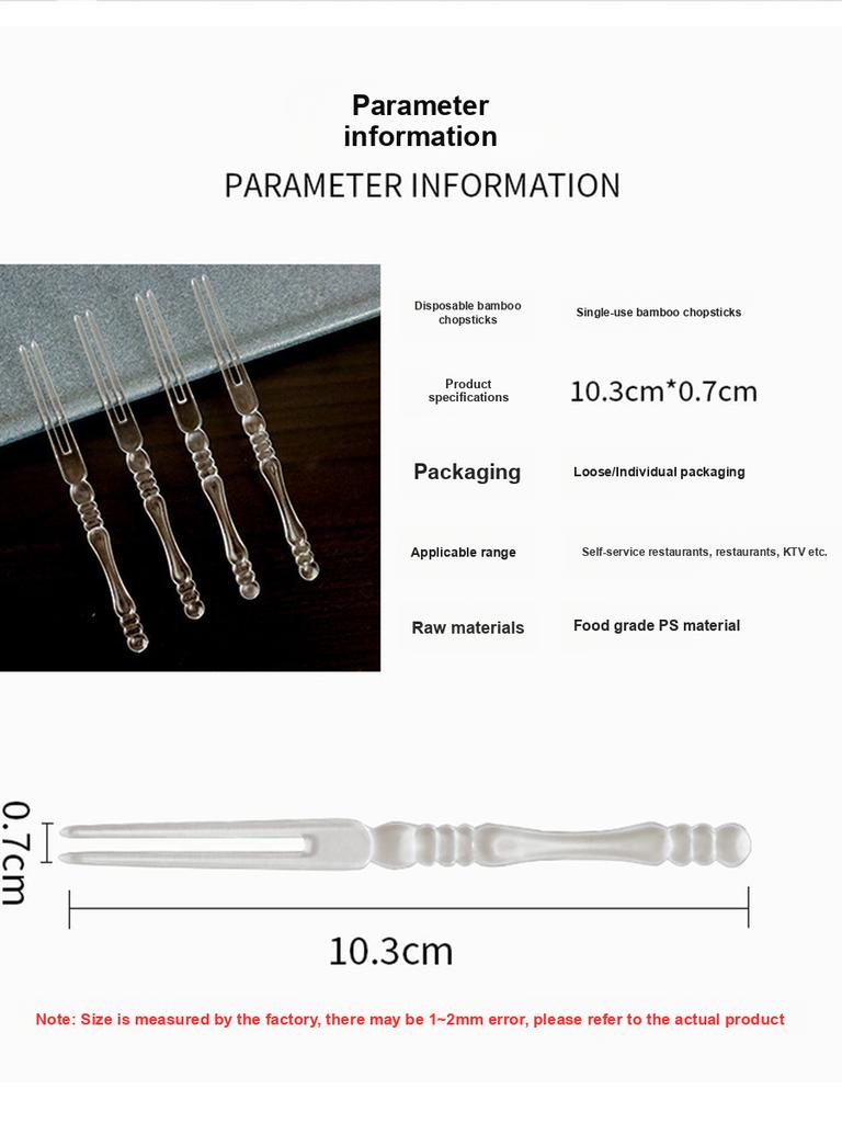 Jednorázové ovocné vidličky Velké balení Plastové ovocné vidličky Průhledné jednotlivé dezertní párátka pro komerční použití Domácí párátka na dorty