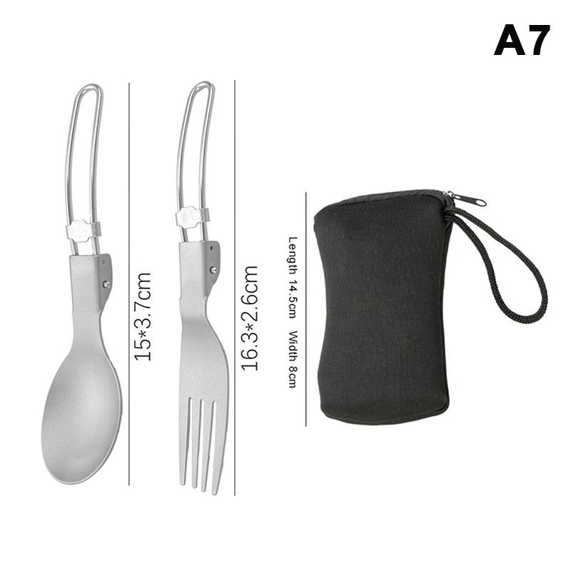 1/2/3/4Pcs Titanium Spoon Spork Ultralight Portable Cutlery Foldable Handlle Tableware For Outdoor Camping