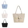 Fashionable Large Capacity Tote Bag For Women Stylish Winter Edition In Black And White