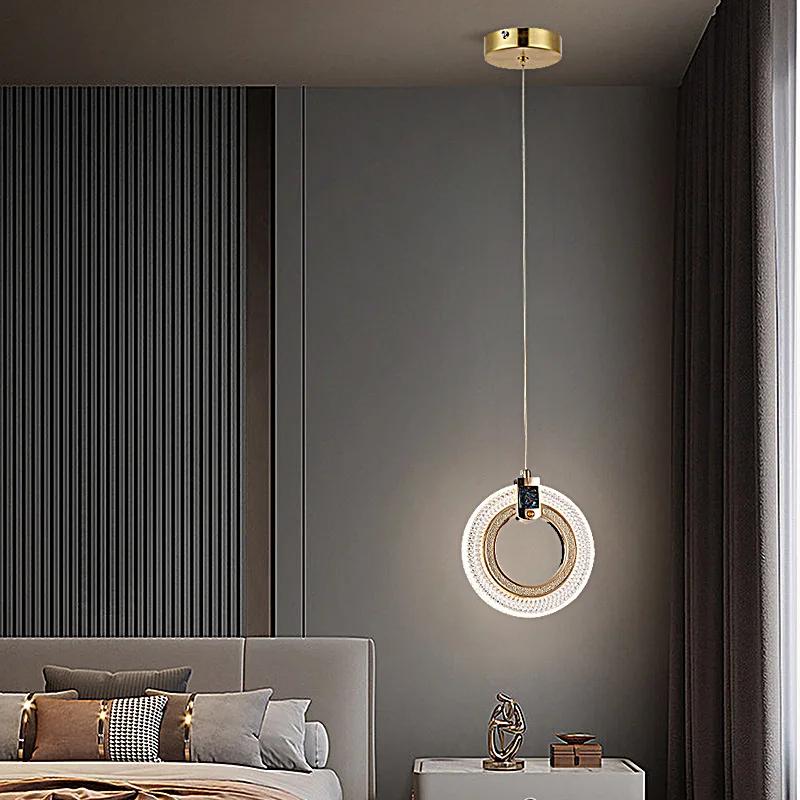 Lamp LED Modern Gold Pendant Lights,Minimalist Hanging Pendant Lighting Fixture For Bedroom,Kitchen Island,Dining Room,Entrywa