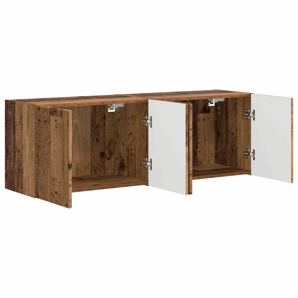 Wall Mounted TV Cabinet Set 2 pcs Reclaimed Wood Look 59.5 x 31 x 40 cm Engineered Wood