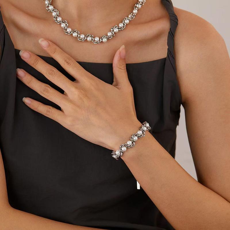 

Trendy Single Layer Braided Twist Imitated Pearl Necklaces for Women Charms Lady Choker Collar Fashion Jewelry Accessories Gifts