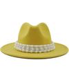 European and American Metal Leaf Women Woolen Hat Jazz Hat Autumn and Winter British Retro Top Hat Women