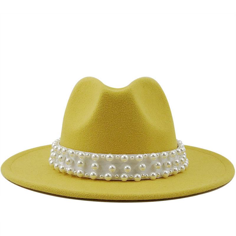 European and American Metal Leaf Women Woolen Hat Jazz Hat Autumn and Winter British Retro Top Hat Women