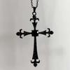Gothic Baroque Black Cross Pendant Necklace