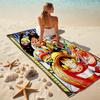 Classic Japanese Element Cartoon ONE PIECE Monkey D. Luffy Beach Towel Outdoor Camping Vacation Swimming Beach Towel Outdoor Absorbent Bath Towel Y18