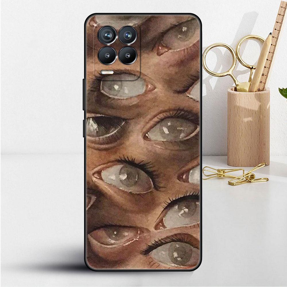 Case For Realme 8 C21y GT Neo 2 3 8i C21 7 C11 6 C12 C35 C3 GT 9 Pro C12 Master Funda Phone Cover Scary Face Eyes Smiley