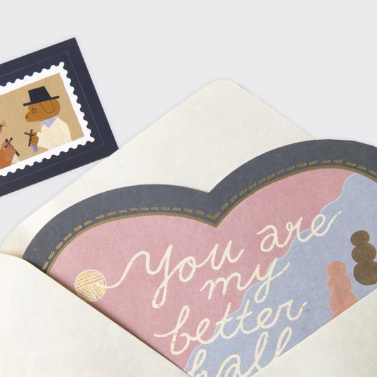 Small Stationery Sojak5 Happy Hobby Regular Card (Knitting), a Popular Phrase In Korea