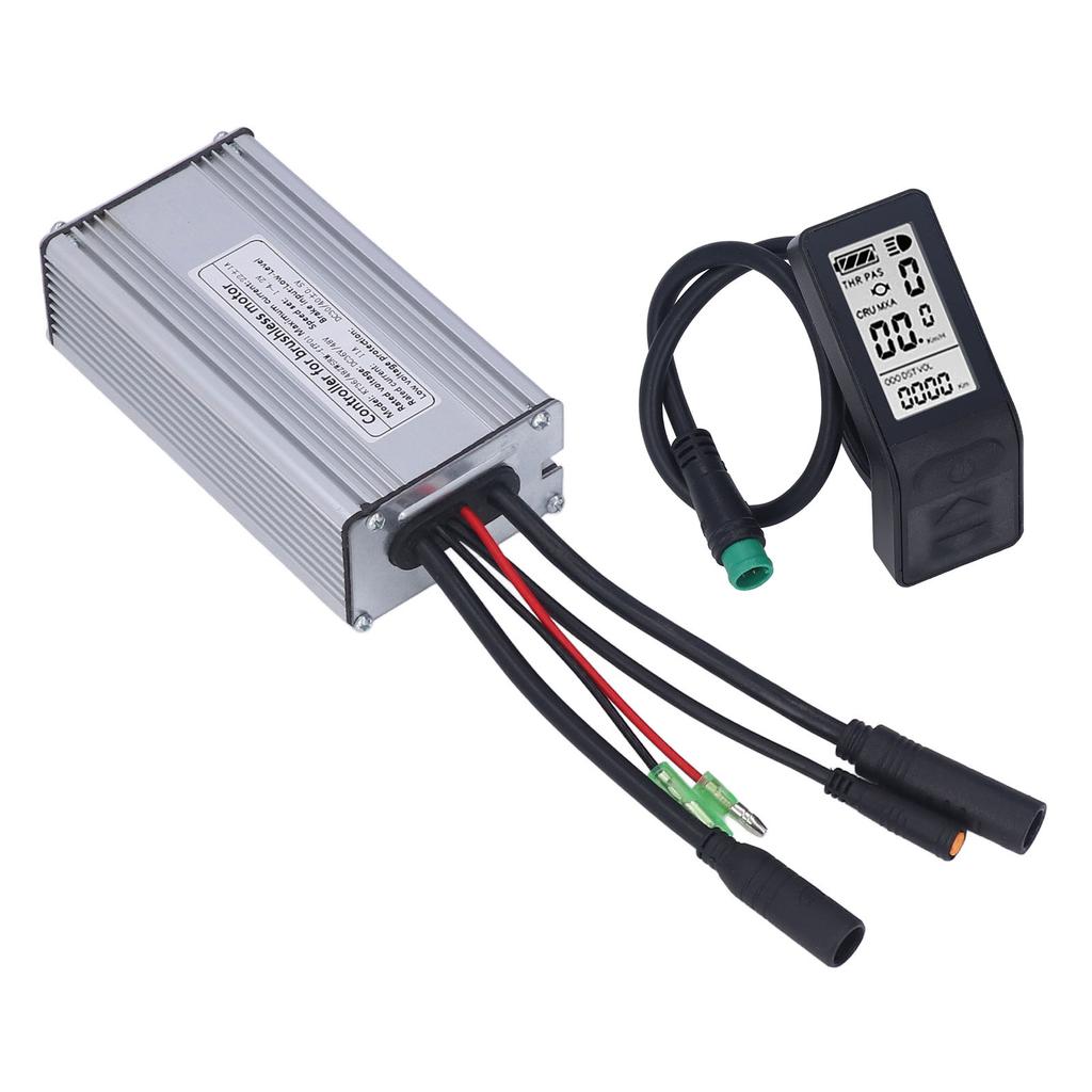 Electric Bike Motor Controller 22A Speed Controller with LCD4 Panel 1 To 2 Cable Fully Waterproof Kit for 500W Gear