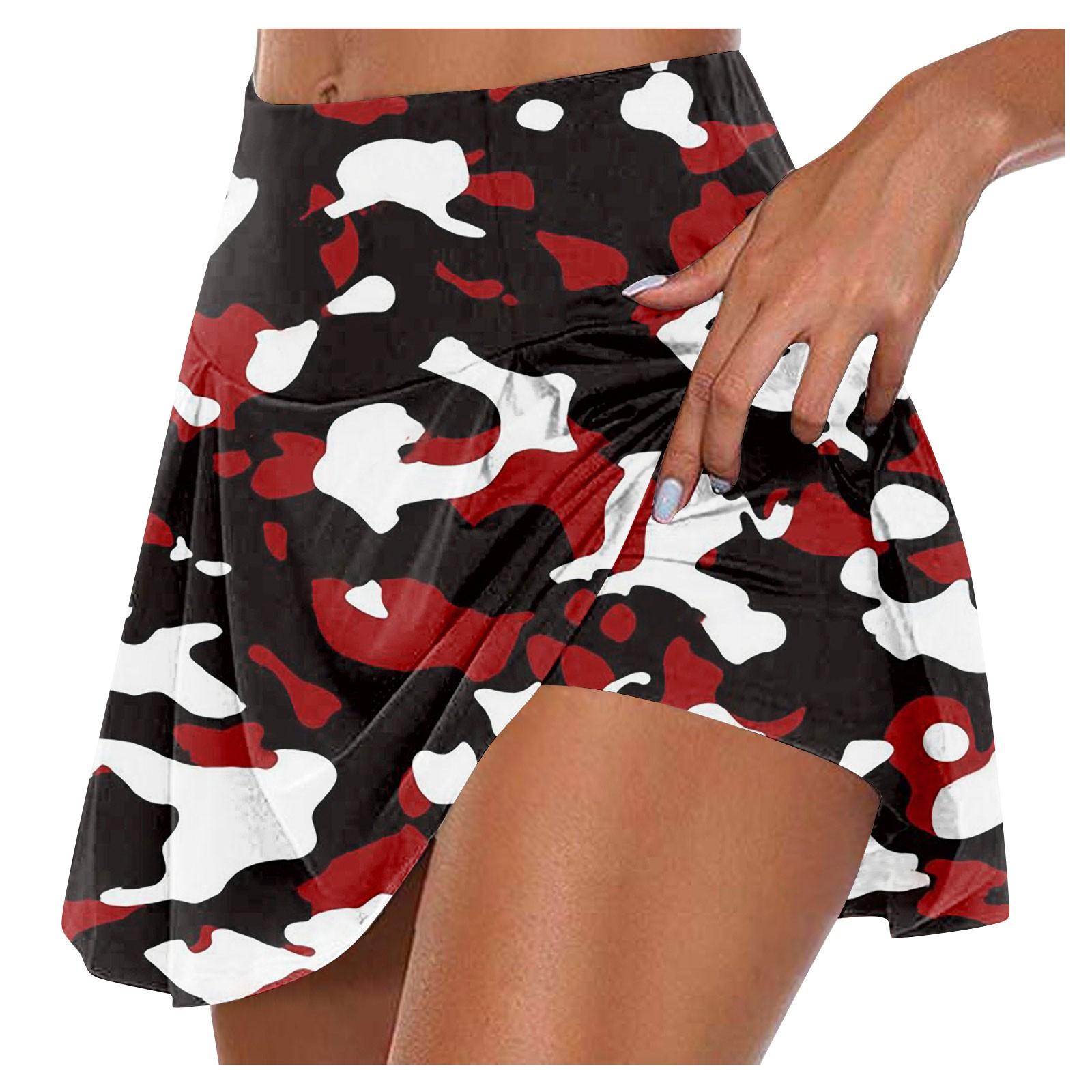 

Женские спортивные эластичные плиссированные теннисные юбки для бега, йоги, внутренние шорты, эластичные спортивные шорты для гольфа XXXXL винный