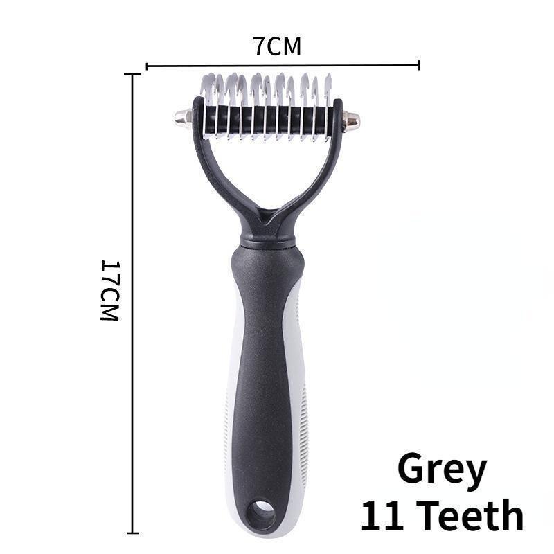 Pente para cães e gatos, cortador de nós para pelos de animais de estimação, ferramentas para remoção de pelos, 11 ou 17 dentes, escova dupla face para pentear e pentear animais de estimação