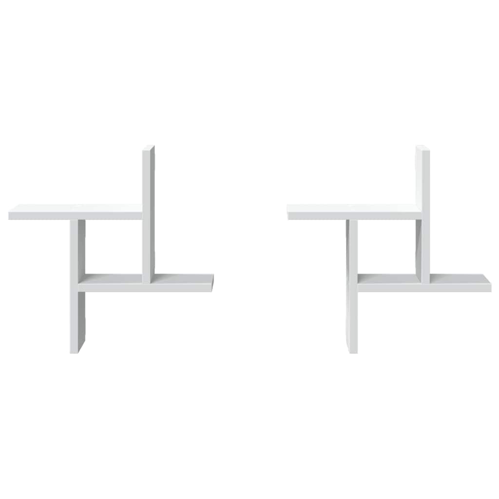 Wall Shelves 2 pcs. White 38 x 12 x 38 cm Engineered Wood